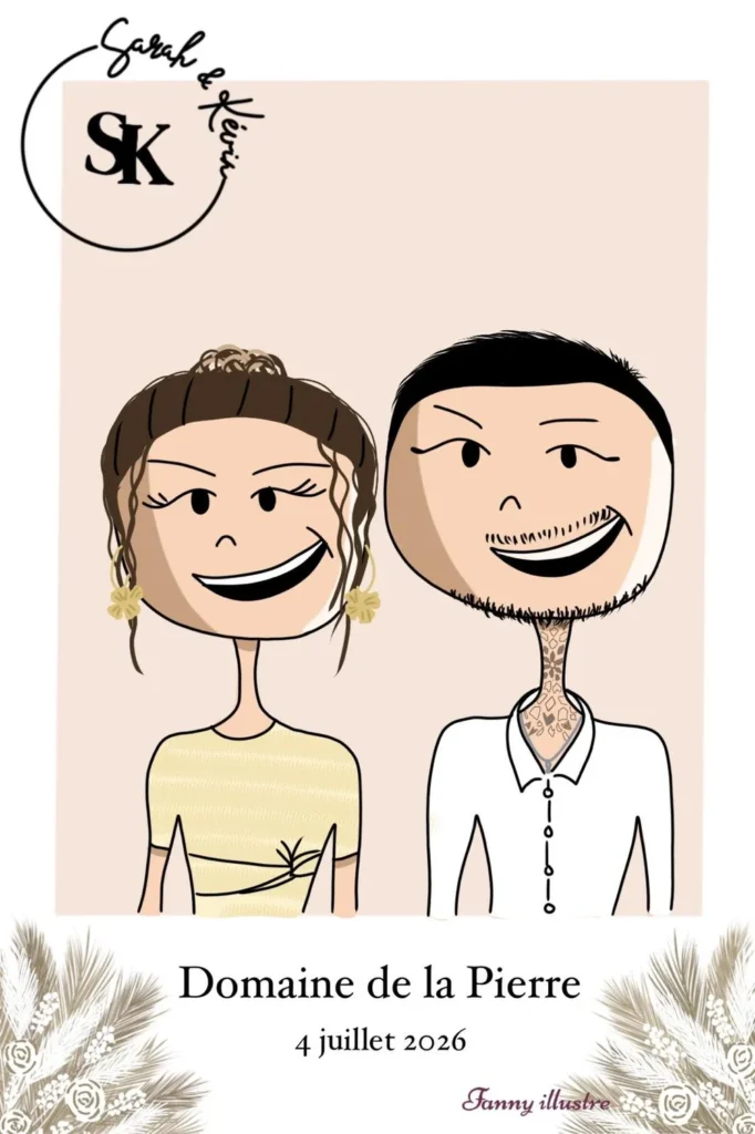 Portrait cartoon-fond uni
