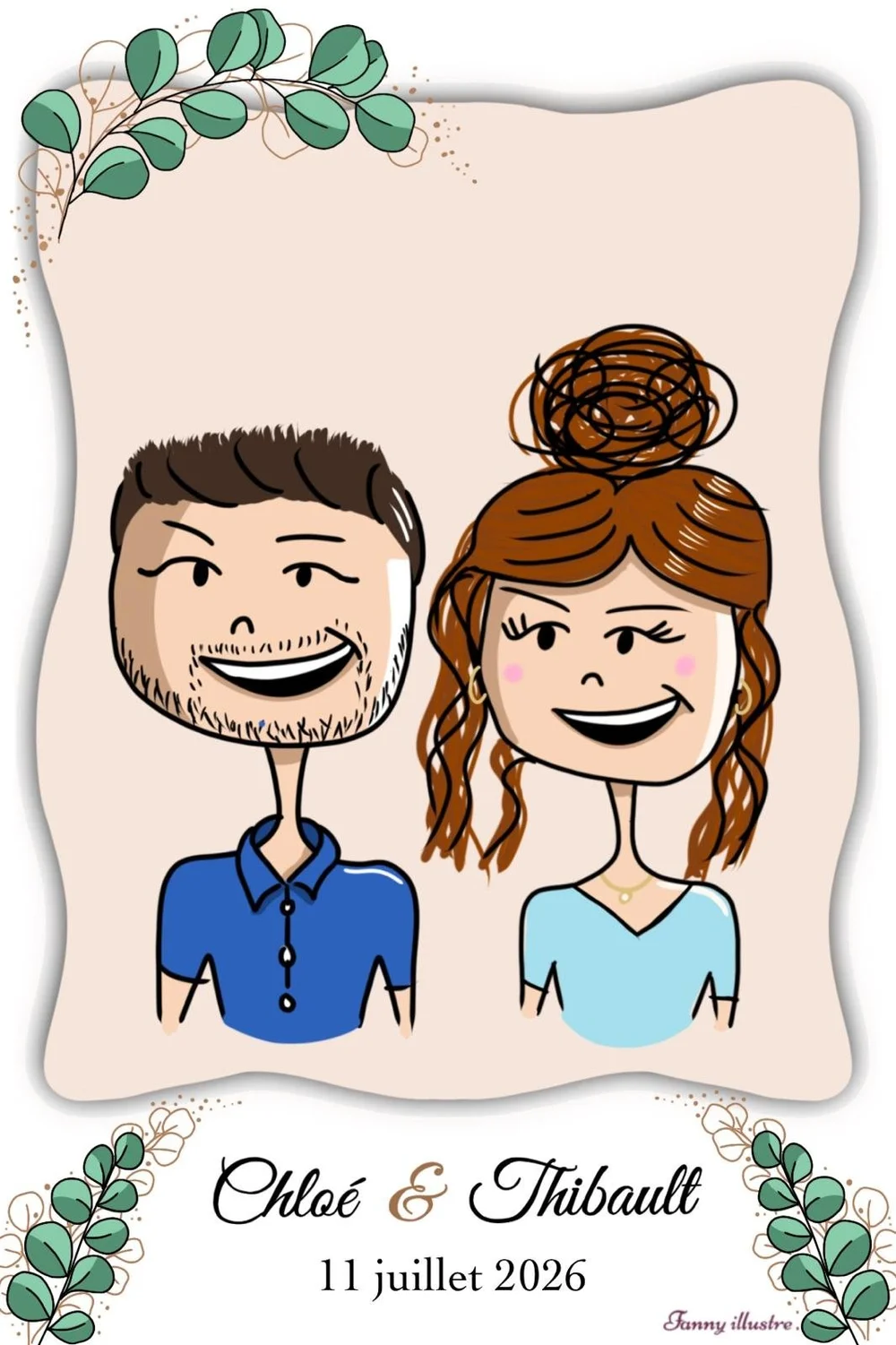 Portrait cartoon-fond uni – Image 2
